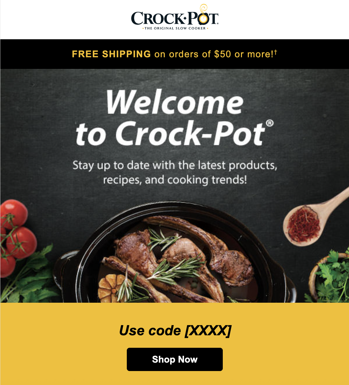 Crock-Pot Welcome Series email